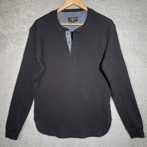 True Religion Mens Henley Black Size Medium 3 Button Cotton